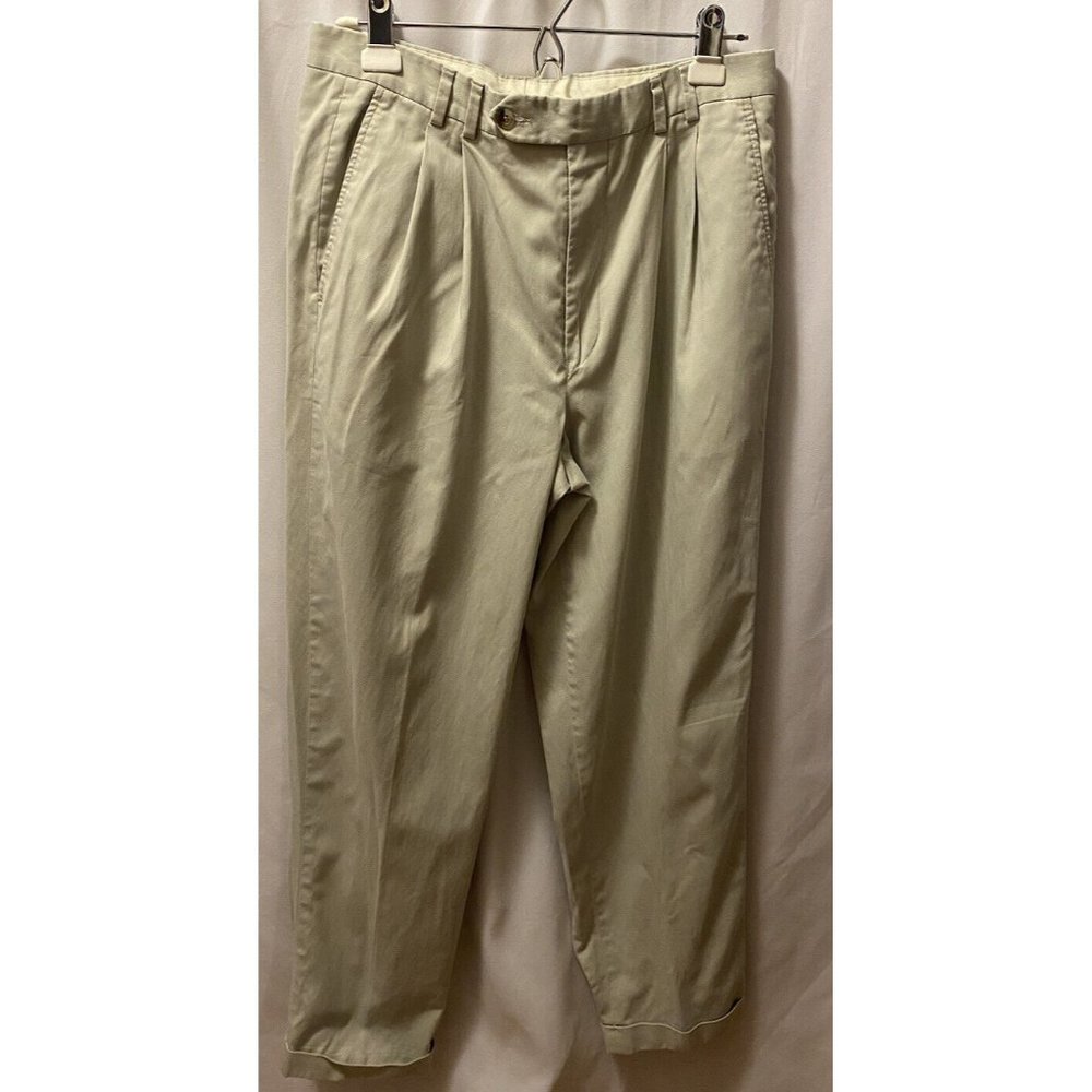Mirarano Mens 32X31 Casual Pants Beige Pleated